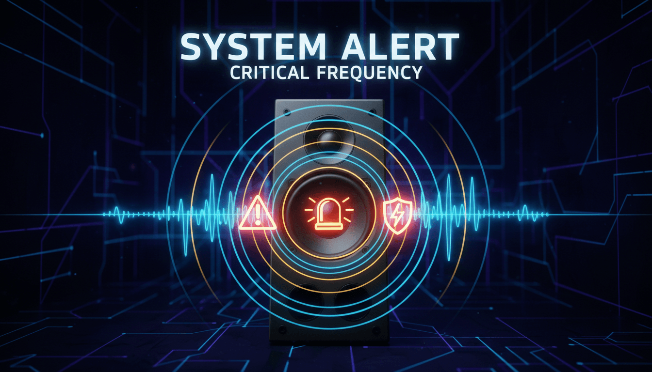 Loud siren alarm system with sound wave visualization