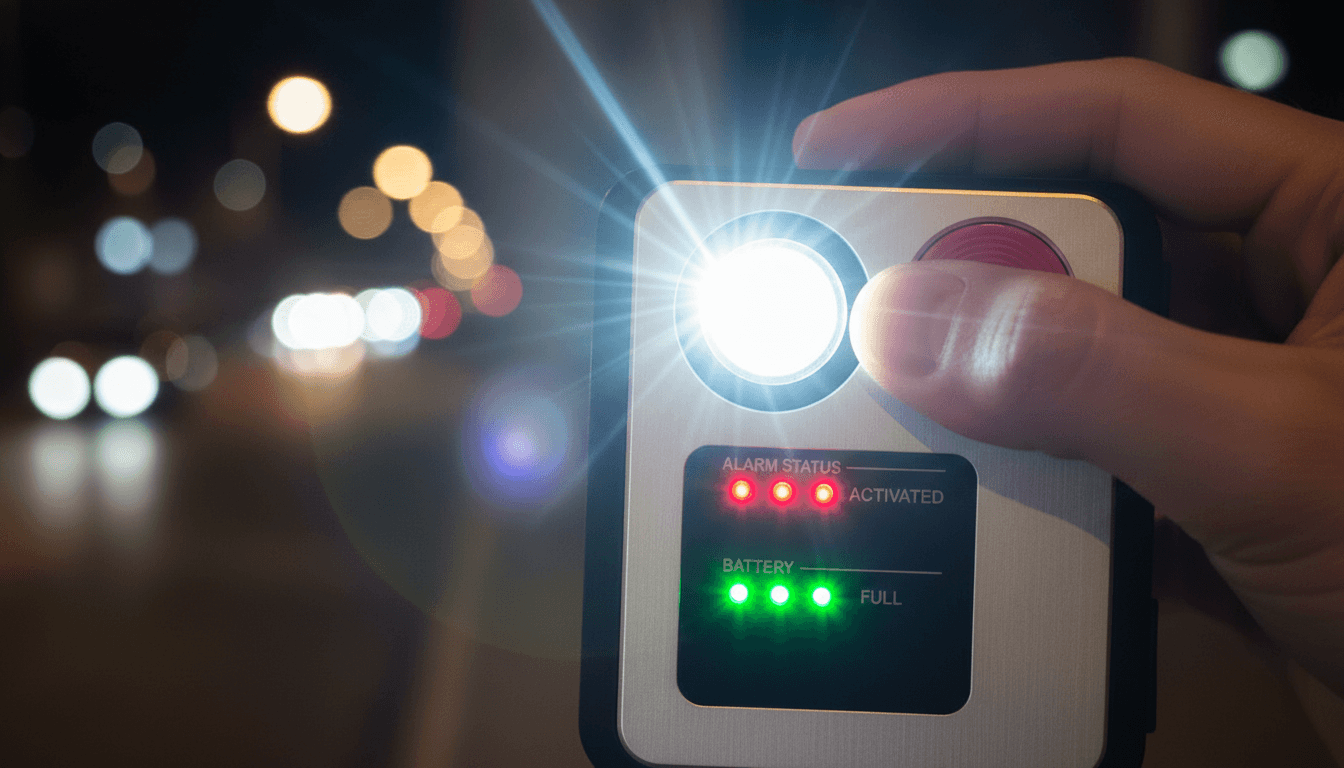 SafeSpot device detail showing flash and controls