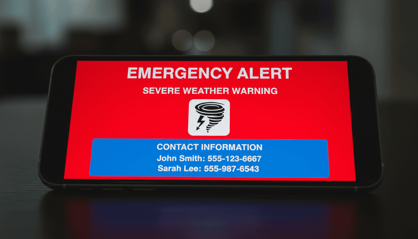 Automatic alert notification sent to trusted contacts