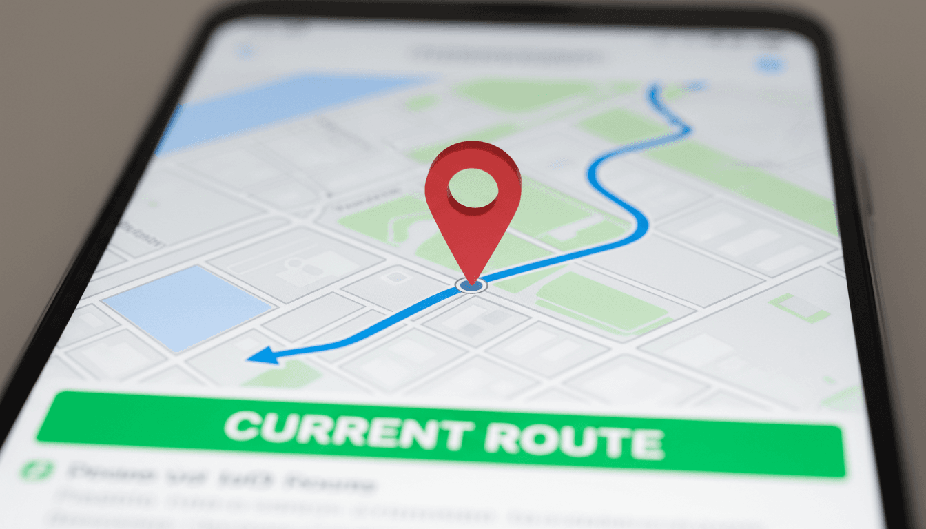 GPS tracking map display showing real-time location