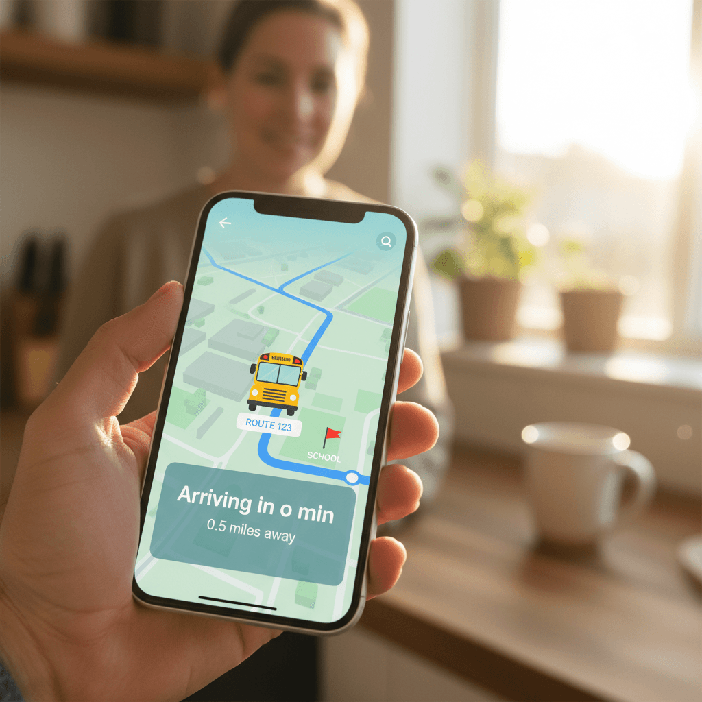 Parent monitoring their college student's safety in real time